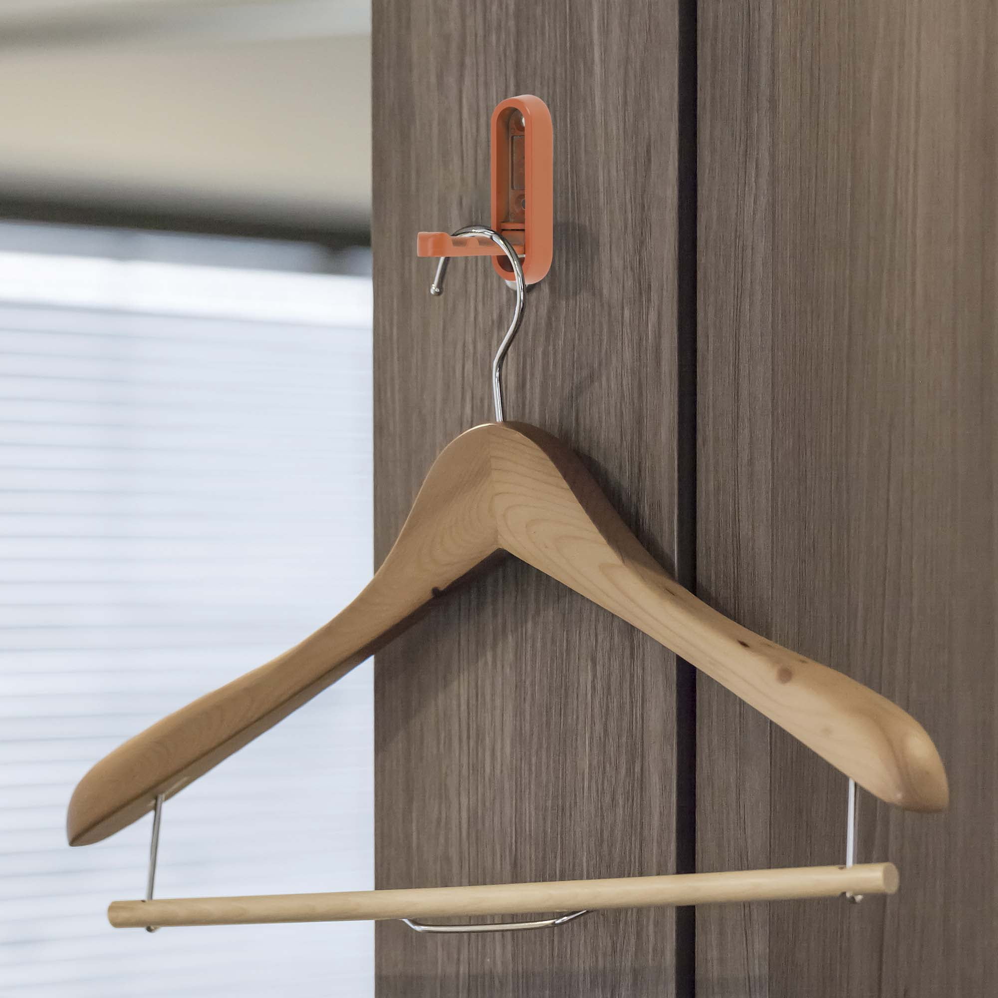 Unique Bargains Round Coat Hook Wall Mount Folding Hook Orange 2.87"x0.91"x0.47"