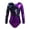 Purple, variant on Kids Girls Gymnastics Leotards Shiny Metallic Dance Unitards Long Sleeve Print One Piece Colorful Leopard 8