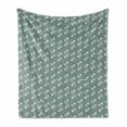 thumbnail image 1 of Vintage Floral Soft Flannel Fleece Throw Blanket, Tulip Flowers on Curly Branches Spiral Concept Design Feminine, Cozy Plush for Indoor and Outdoor Use, 50" x 70", Pale Sage Green White, by Ambesonne, 1 of 6