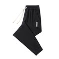 thumbnail image 2 of SWSMCLT Men's Casual Pants Casual Fall Summer Stretch Basic Lounge Trousers Drawstring Loose Winter Pants Black X-Large, 2 of 4