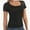 Black, variant on Women's T Shirts Short Sleeve Scoop Neck Basic Going Out Tops Fashion Slim Fit Tee