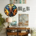 thumbnail image 5 of Stained Glass Elephant Wall Clock Art Decor 10-Inch Silent Wooden Wall Clock, Battery Operated (AA Batteries Not Included), Artistic Home Decor, 5 of 8
