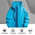thumbnail image 2 of AnuYalue Big and Tall Jacket for Men Women Casual Waterproof Rain Jackets Zip Up Long Sleeve Hooded Coat Outdoor Hiking Outerwear with Pocket, 2 of 6