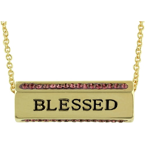 Brilliance Fine Jewelry Truly Inspired Gold Plated Faith Blessed Grace Crystal Sentiment 18 Necklace With Gift Box Walmart Com Walmart Com