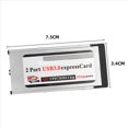 thumbnail image 4 of 3X Tarjeta Express USB 3.0 de 2 Puertos de Alta Velocidad Tarjeta Express con Ranura de 34 mm Adaptador Convertidor PCMCIA para Laptop Notebook, 4 of 5