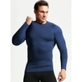 thumbnail image 4 of Cadmus Men's Athletic Compression Baselayer Long Sleeve Workout Shirts Gym Running Top, 2 Pack, Navy Blue + Red, 4 of 7
