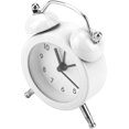 thumbnail image 4 of Despertador de metal con doble campana retro, sonido silencioso y fuerte, con luces nocturnas, reloj antiguo clásico, despertador con números (blanco), 4 of 5