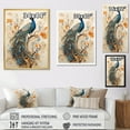 thumbnail image 4 of Designart "Enchanted Flowers With Vintage Fantasy Peacock" Animals Peacock Floater Framed Wall Art Living Room, 4 of 5