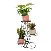 Cocoyard Three Flower Pots Collapsible Plant Stand, No Assembly Tools Required, Large