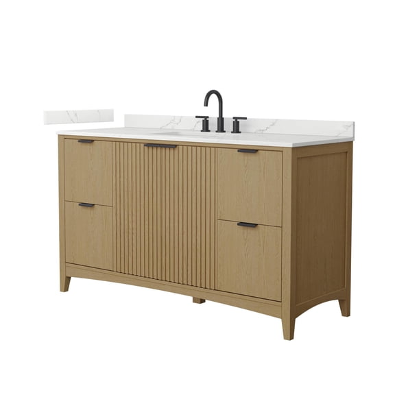 Wyndham Collection WCF919160SNBGTUS3MXX Palmilla 60" Free Standing Single Basin Vanity Set