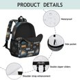 thumbnail image 4 of Game Controller Black Pattern Backpack for School, Cute School Bag with Adjustable Shoulder Straps and Padded Back, 15"x11.42"x5.5", 4 of 5