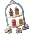 thumbnail image 1 of 1 Set Simulation Cake Kid Toys Dinnerware+sets Puzzle Toys Play Cake Set Wood Cake Play Set Simulation House Cupcake Toy Set Wooden Parent-child House, 1 of 5