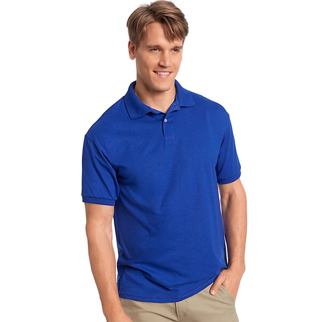 Hanes Men's Cotton-Blend EcoSmart Jersey Polo - 054X
