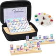 thumbnail image 1 of Juego de dominó Bucany Mexican Train con 4 bandejas de madera dobles 12, 1 of 7