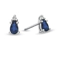 thumbnail image 1 of Pear Shaped Sapphire And Diamond Earrings Set In 14K Gold, 1 of 1