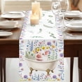 thumbnail image 3 of Table Runners 72 Inches Long Dress Scarves, Spring Floral Pig Farmhouse Kitchen/Dining Table Runner, Coffee Tablerunners, Weeping Flowers Leaves Farmhouse Watercolor 16x72 Inch, 3 of 9