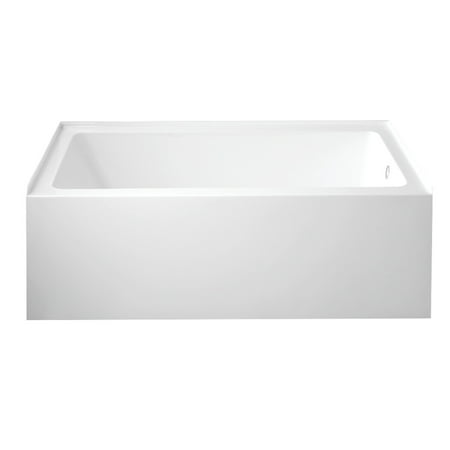 Aqua Eden VTAP6032R22C 60-Inch Anti-Skid Acrylic 3-Wall Alcove Tub with Right Hand Drain Hole, White