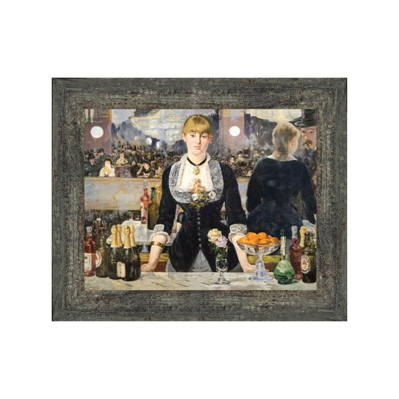 A Bar at Folies Bergere by Eduard Manet, Framed Wall Art Print, Wonderful Bar Decor for Home or Office, 11x14, 2422