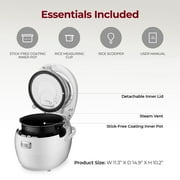 CUCKOO Micom Rice Cooker 10-Cup Uncooked / 20-Cup Cooked with Nonstick Inner Pot, Large Rice Maker with 16 Menu Options, Fuzzy Logic Technology, Auto Clean Mode, LCD Display, White (CR-1020F)