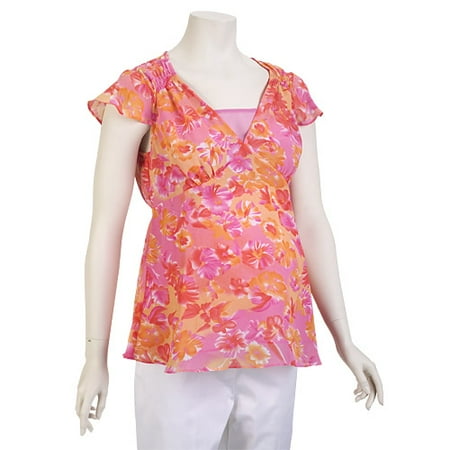 Maternity Flutter-Sleeve Georgette Top