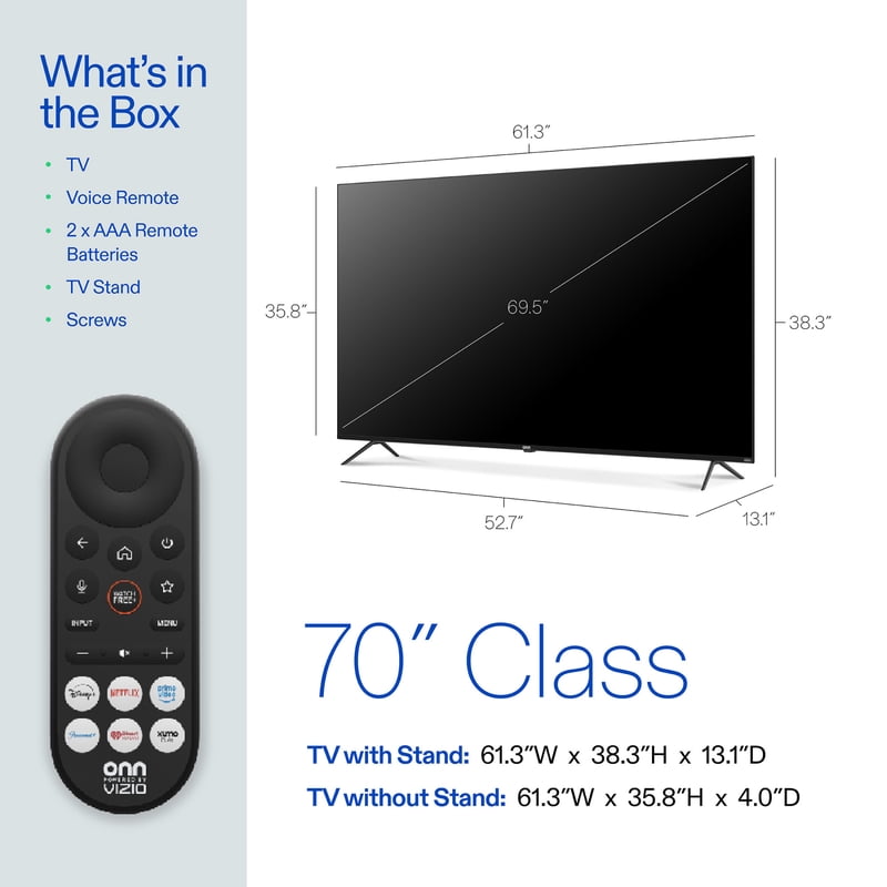 onn 70" Class 4K UHD Powered by VIZIO Smart Television, 70S4V1 gallery view