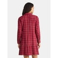thumbnail image 3 of Time and Tru Women's Plaid Mini Dress with Long Sleeves, Sizes XS-XXXL, 3 of 5