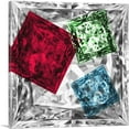 thumbnail image 1 of ARTCANVAS White Red Green Blue Princess Cut Diamond Jewel Canvas Art Print - Size: 26" x 26" (1.50" Deep), 1 of 9