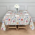 thumbnail image 3 of Pioneer Flower Floral Print Pattern Square Tablecloth,Waterproof Square Table Cover,Wipeable Spillproof Washable Table Cover for Home Kitchen Party Decor 60"x60"(152x152cm), 3 of 6