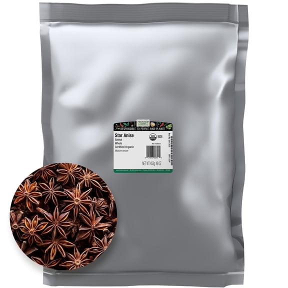 Frontier Co-op Select Grade Whole Star Anise, Certified Organic, 16 oz