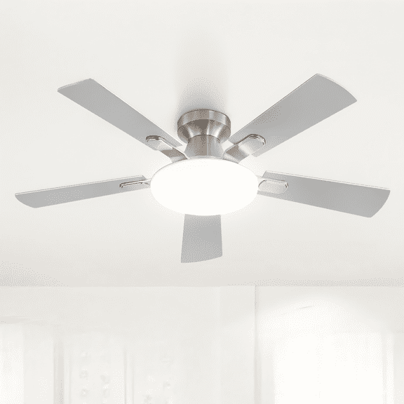 Zardon 42in Ceiling Fans with Lights and Remote, Low Profile Ceiling Fans with 6 Speed Reversible Quiet DC Motor for Living Room, Bronze