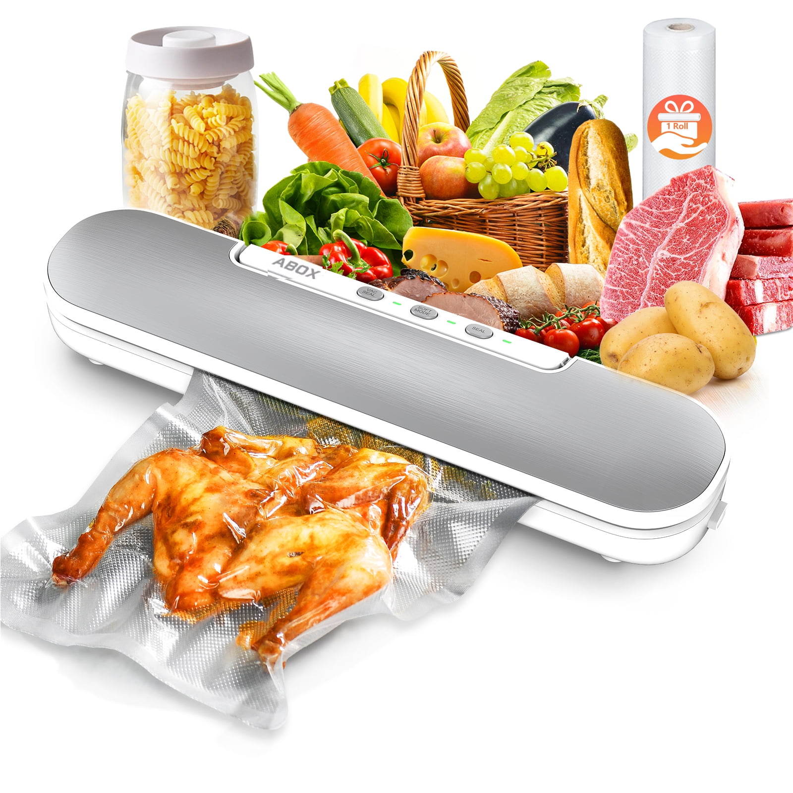 ABOX Food Sealer Vacuum Sealer Machine with 3 Modes Food Vacuum