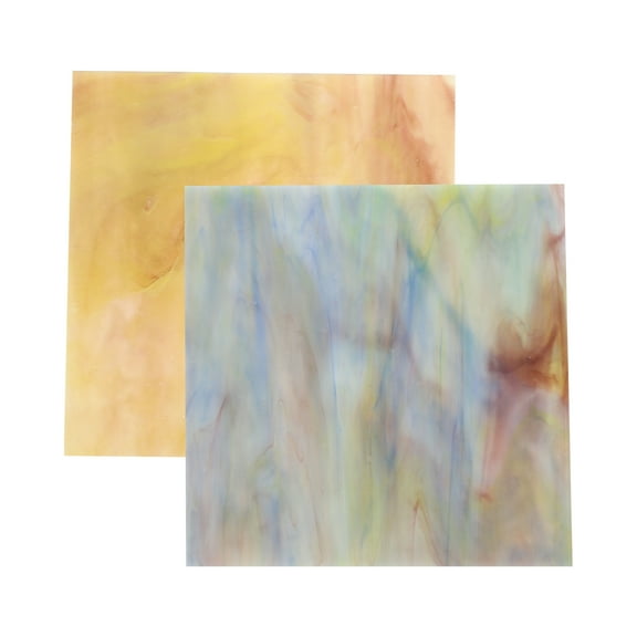 2 Pcs Stained Glass Sheet Mosaic Tiles Craft DIY Materials Crafts Housewarming Gifts Present Handmade