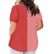 thumbnail image 3 of Plus Tamaño de las Mujeres Blusas, Cuello en V Casual Suelto Manga Corta Superior, Impresión Blusa Poliéster Spandex, 3 of 8