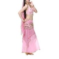 thumbnail image 5 of BellyLady Belly Dance Hip Scarf 158 Gold Coins Dance Skirt-Pink, 5 of 6