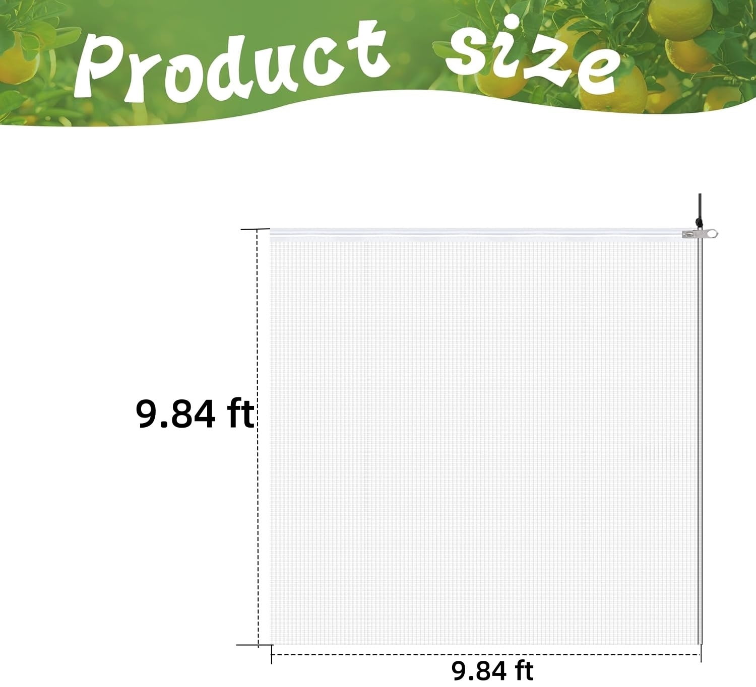 LQQBOX 9.84x9.84 FT Fruit Trees Netting with Zipper,Large Tree Nets for Fruit Trees with Drawstring, Plant Garden Insect Bird Netting Pest Barrier for Peach Cherry Apple to Prevent Cicadas Bird,1Pack