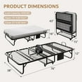 thumbnail image 3 of iPormis Lit Pliant avec Matelas, Format Simple 76x38 avec Tablette de Rangement et Poche Latérale, Lits Roulants Portatifs pour Adultes pour Invités, Lit Portatif avec Roues Verrouillables - Cadre en Métal Robuste, Gain de Place, 3 of 9