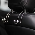 thumbnail image 4 of Gancho para reposacabezas de asiento de coche GM, soporte para colgar bolsos, carteras y bolsas de la compra (paquete de 2), color blanco fresa, 4 of 5