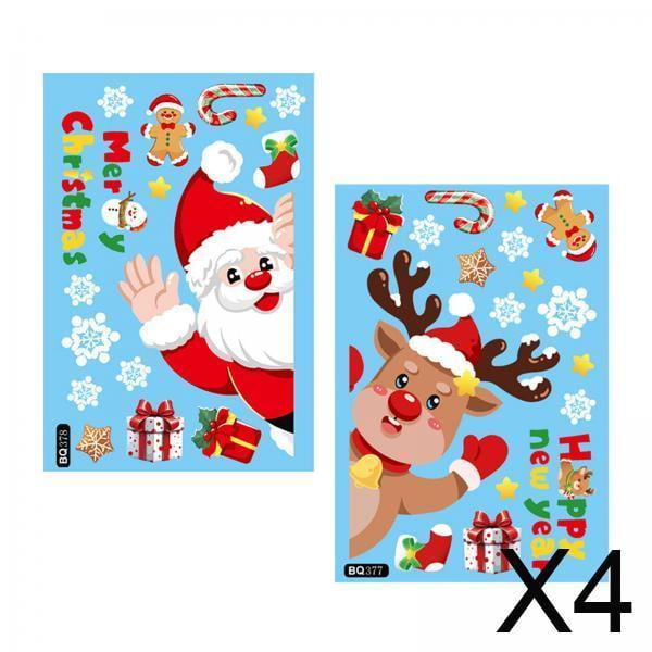 4x2x Navidad Ventana Se Aferra Pegatinas Decoraciones Navideñas Para Ventana Hogar Vacaciones