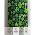 thumbnail image 6 of Saint Patrick's Day Sheer Curtains 96 Inch Length 2 Panels Set Window Treatments, Spring Farmhouse Botanical Clovers Rod Pocket Semi Curtains for Living Room/Bedroom/Kitchen Décor, 104"W x 96"L, 6 of 7