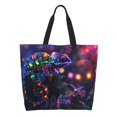 thumbnail image 1 of Fotbe Glowing Chameleon Fantasy Art Bolsa Tote Estética de Lona con Estampado para Mujer - Bolsa Reutilizable de Hombro Casual para Vacaciones, Compras, Trabajo y Gimnasio, 1 of 8