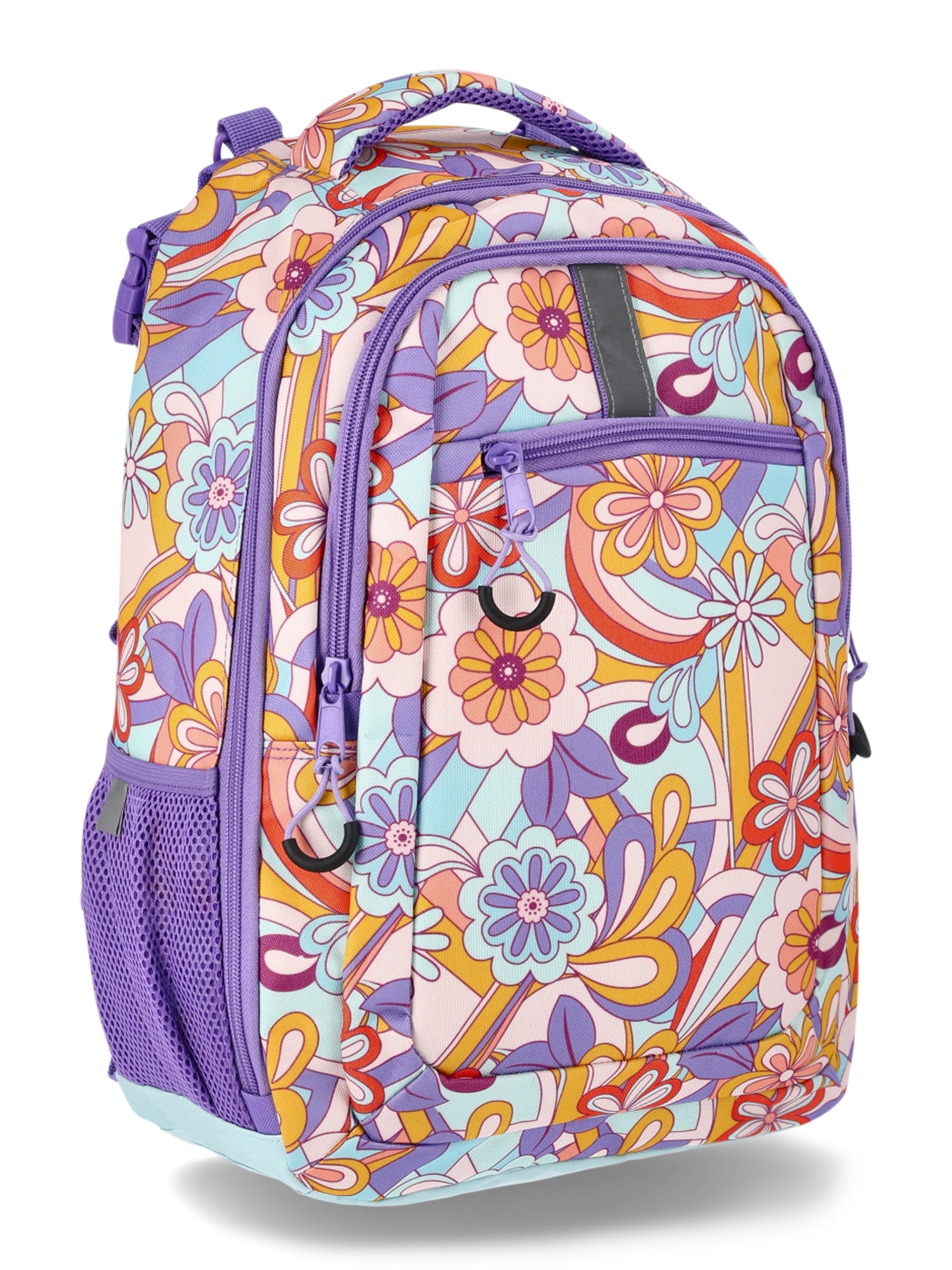 Wonder Nation Girls' Adaptive 17" Daisy Dreams Backpack, Purple
