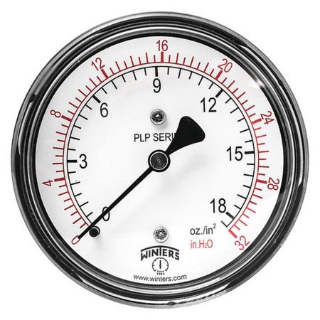 UPC 628311203059 product image for WINTERS INSTRUMENTS PLP341 Pressure Gauge, 0 to 32 in wc, 1/4 in MNPT, Black | upcitemdb.com