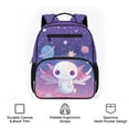 thumbnail image 6 of KUIFORTI White Axolotl Toddler Backpack Girls Kids School Bag with Front Pockets Adjustable Straps Durable for Preschool Kindergarten Back to School Essentials Gifts, 6 of 7