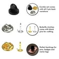 thumbnail image 4 of 125 Pairs Butterfly Clutch Metal Pin Back Replacement with Blank Pins for Craft Making (Gold), 4 of 7