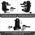 thumbnail image 2 of Electric Espresso Cappuccino Maker 4 Cup Capacity with Milk Frother Black Coffee Machine for Home Barista Experience, 2 of 4
