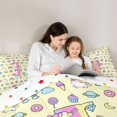 thumbnail image 4 of Manfei Cartoon Monogram L Pattern Twin Comforter Sets,Cute Unicorn Bedding Set,Yellow,Polkadot Reversible,2 Pieces,1 Comforter and 1 Pillowcase, 4 of 7