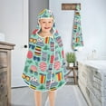 thumbnail image 4 of Toddler Hooded Beach Towel 24x50 Kids Bath Towels Soft Quick Dry for Swim Pool Boys Girls Summer Sunglasses Hats Bags, 4 of 7