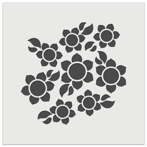 Scatter of Sunflowers DIY Cookie Wall Craft Stencil - 5.5 Inch