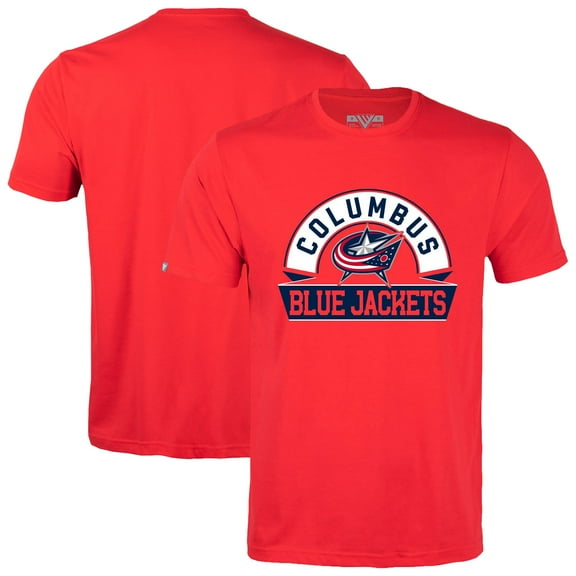 Men's Levelwear Red Columbus Blue Jackets Richmond Banner Arch T-Shirt