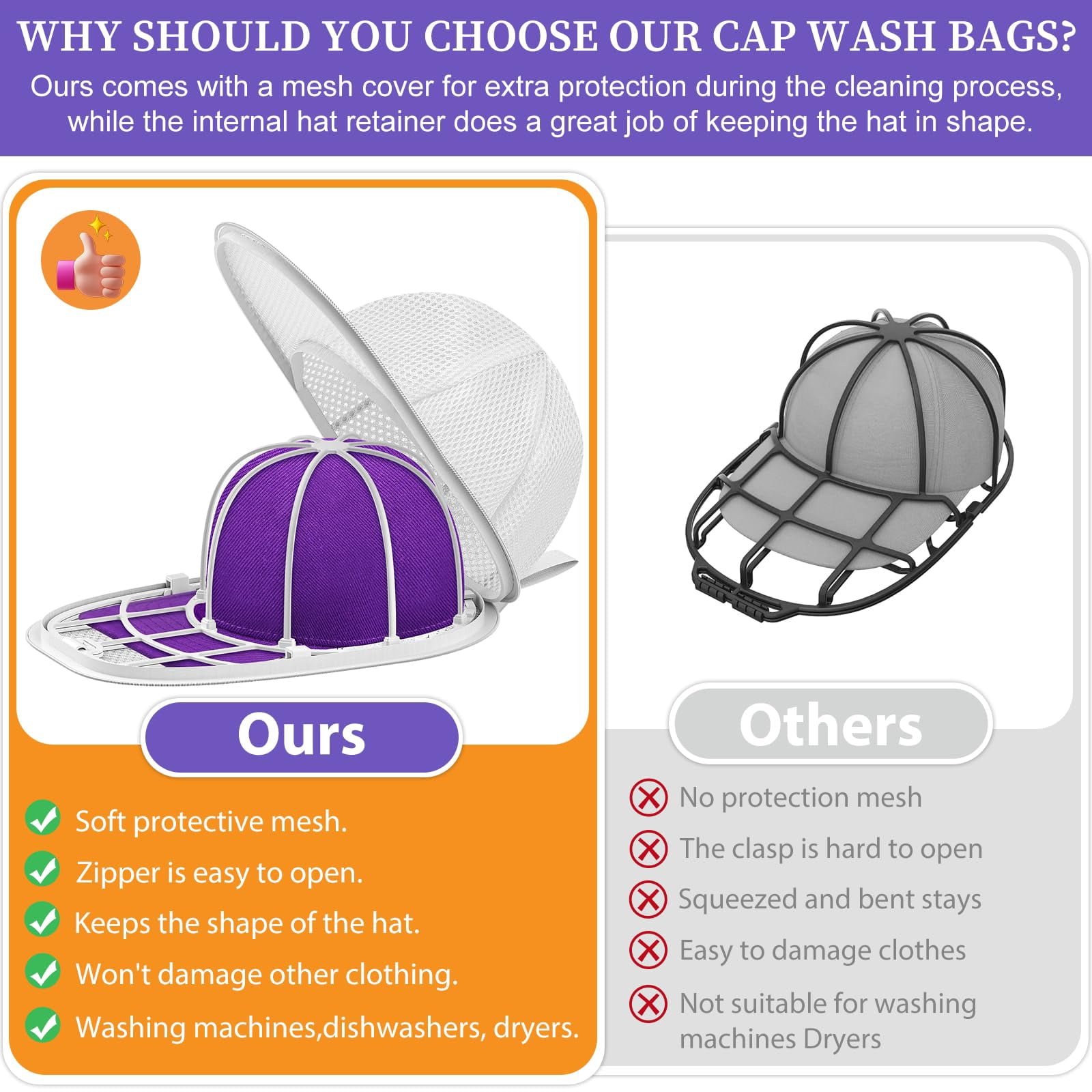 Hat Washer for Washing Machine Hat Washer Cage Hat Cleaner for Baseball Caps Fit for Adult  Baseball Caps